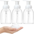 3 Pack 8oz Foaming Soap Dispenser BPA Free Clear Plastic Refillable Pump Bottle for Liquid Shampoo and Hand Soap