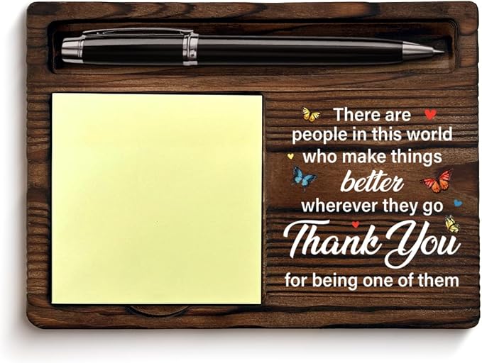 Thank You Gifts Sticky Note Holder Appreciation Gifts for Coworkers Work Bestie Colleagues Teacher Friends, Self-Stick Note Pad Holders Home Office Decor