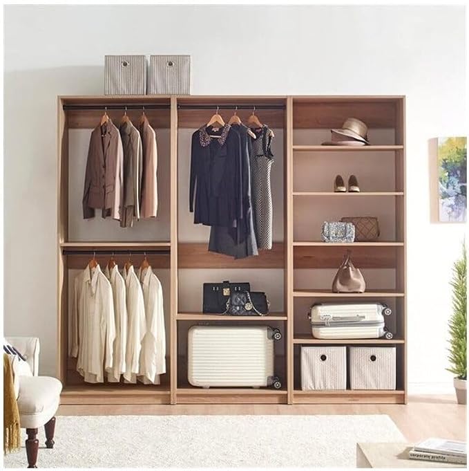 Maykoosh Closet System Organizer - Customizable Walk-in Wardrobe Storage Oak/Model ABE 3 Closet