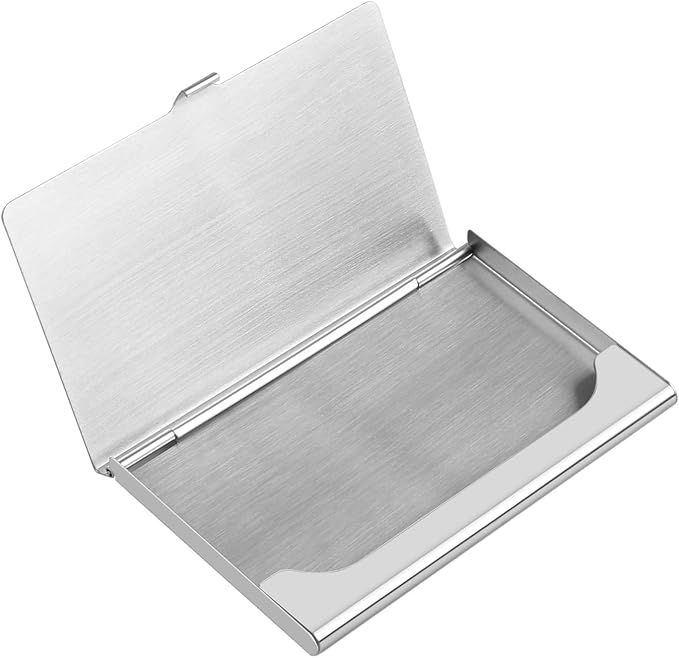 Business Card Holder, Slim Business Card Case for Men & Women, Pocket Metal Card Case, Professional Stainless Steel Business Card Holders, Purse Name Card Holder, Buckle Style Shut