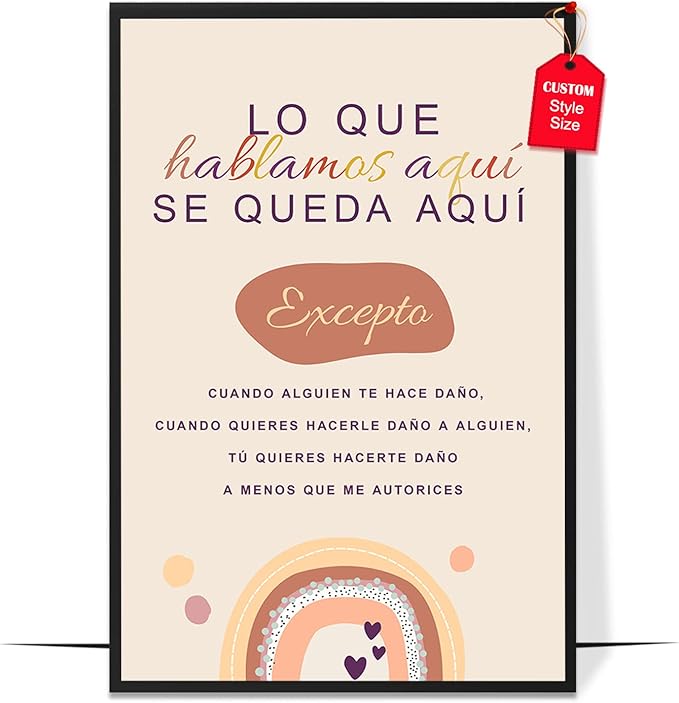 LOLUIS Mental Health Poster, La Salud Mental Spanish Learning Tools Educational Supplies Art Print (Psicoterapia Terapia, Custom Frame Type)