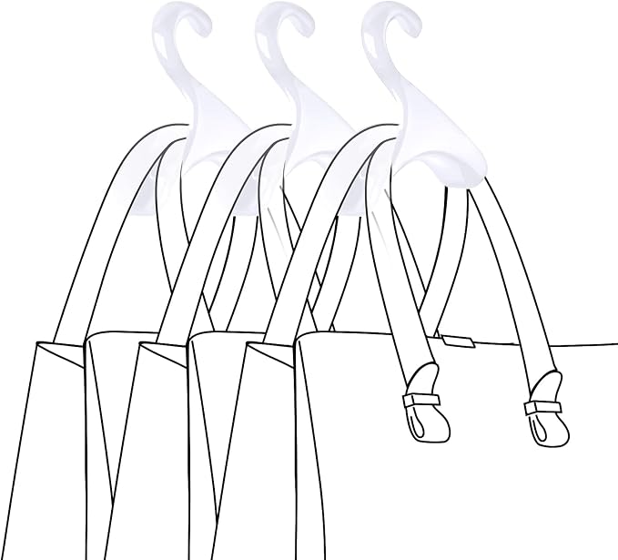 Bag-a-Vie Purse Hanger for Closet - Handbag Organizer Hooks for Hanging Bags & Purses, Protecting Bag Shape & Organizing Space (1 Hanger, White Plastic)
