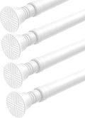 4Pack Tension Curtain Rods for Windows 16-38Inch Spring Tension Rod Adjustable Curtain Rods No Drilling White Tension Rod Expandable Pressure Spring Tension Rod for Closets