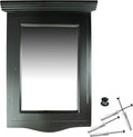 Renovators Supply Manufacturing Black Medicine Cabinets 27 1/8 in. X 20 1/8 in. Wooden Corner Bathroom Wall Medicine Cabinet with Recessed Mirror and Mounting Hardware