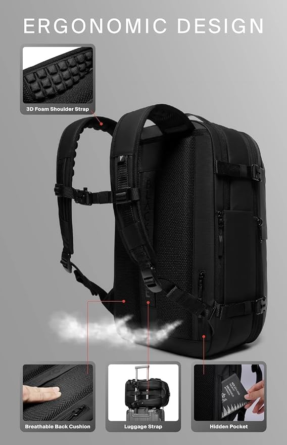 BlackVoyage Vortex Vacuum Seal Travel Backpack 60L Expandable Air Compression System Water Resistant TSA Lock Carry-On
