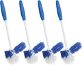 LOLA Classic Toilet Brush w/Under-The-Rim Scrubber, 4 Pack, Deep Cleans The Entire Toilet Bowl, Non-Slip Handle w/Rubber Comfort Grip