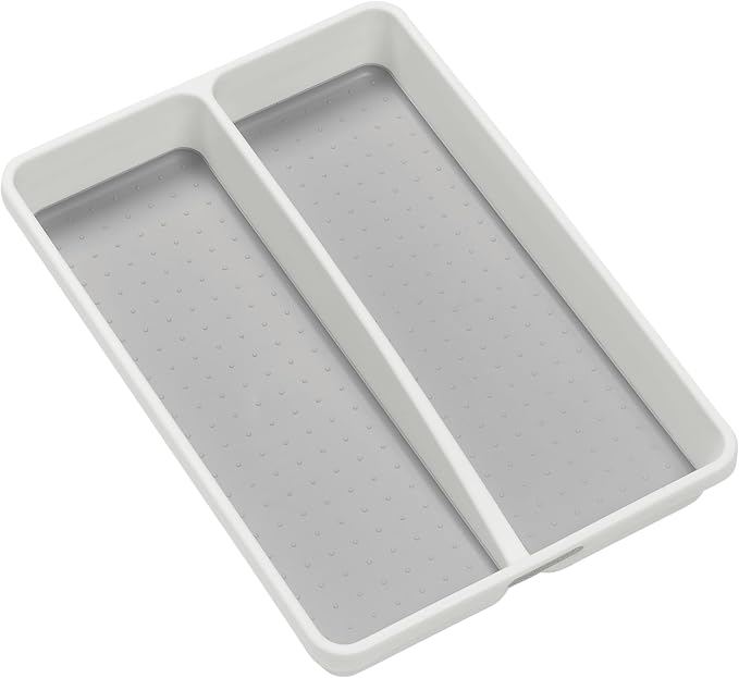 madesmart Premium Small Utensil Tray, Deep Storage for Ladles, Whisks & Serving Tools, Non Slip Lining, for Drawers & Home Organization, White