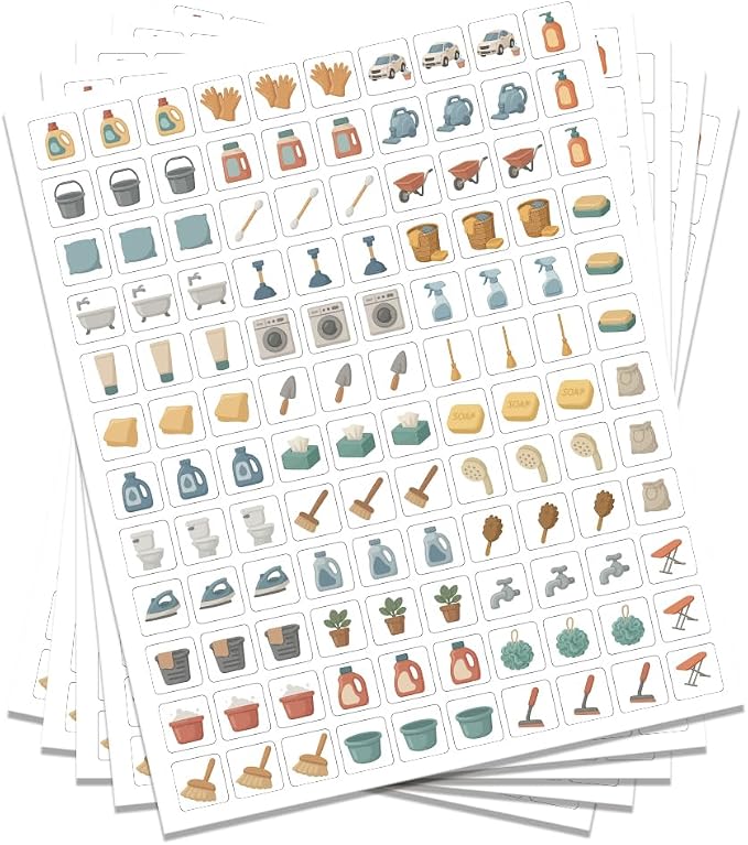 600 Pcs Planner Stickers, Household Chores Planner Sticker Everyday Essentials Planners Stickers for Home Use, Decorating, Planning, Scrapbooking, 0.6 x 0.6 Inch