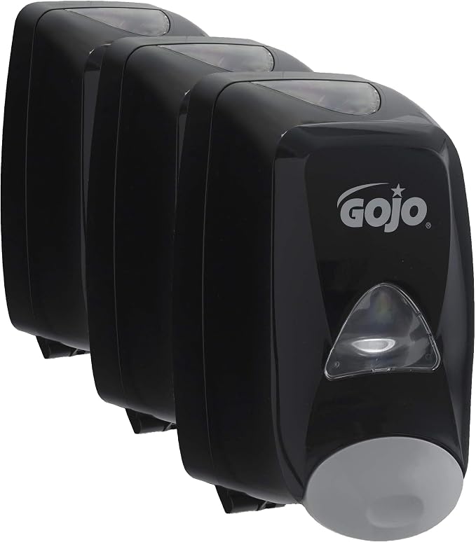 GOJO FMX-12 Push-Style Foam Soap Dispenser,Black,for 1250 mL FMX-12 Foam Soap Refills - 5155-06,(Pack of 3)