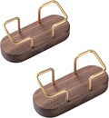 muso wood Business Card Holder for Desk, Wooden Creative Business Card Display for Desk, Wood Business Card Stand for Office, Tabletop (Walnut 2pack)