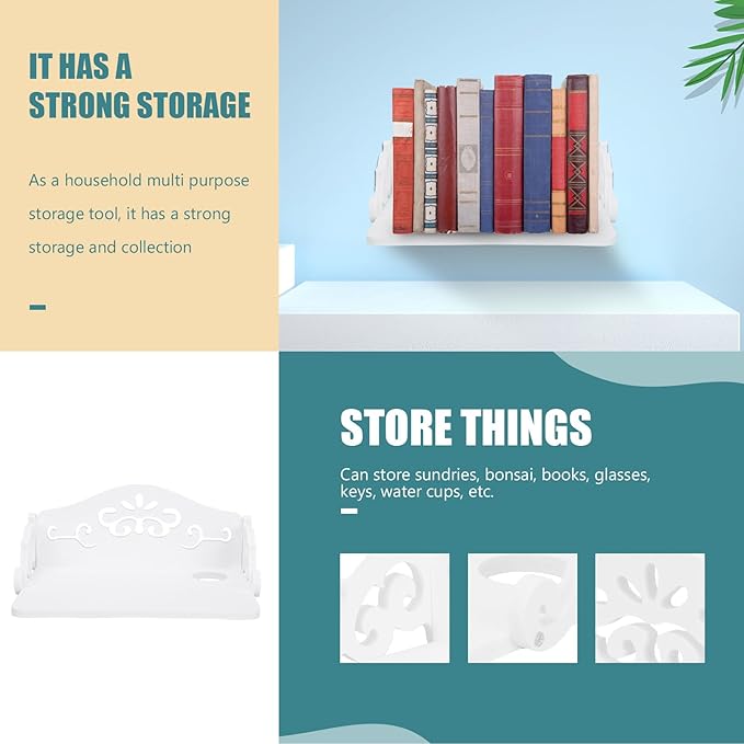 COHEALI European Style Wall Mount Organizer Rack Easy to Install Household Storage Shelf for Bedroom Kitchen Stylish Wall Hanging Storage Random Style Design