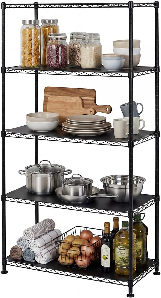 SafeRacks NSF 5-Tier Heavy Duty Steel Wire Shelves (14"x30"x60")