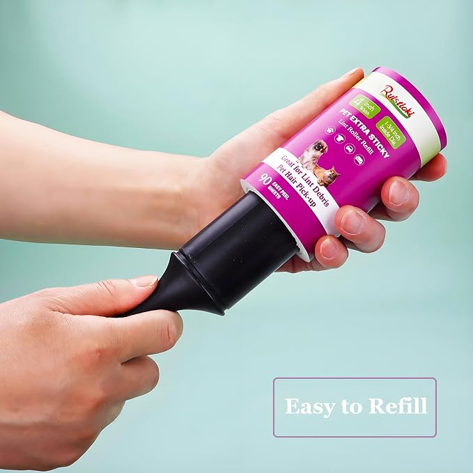 4 inch Lint Roller Refills Compatible with Scotch-Brite Pet Extra Sticky Lint Roller 90 Sheets per Refill Pack of 6 Rolls 540 Sheets Total Replacement for Scotch Brite Lint Roller Refill