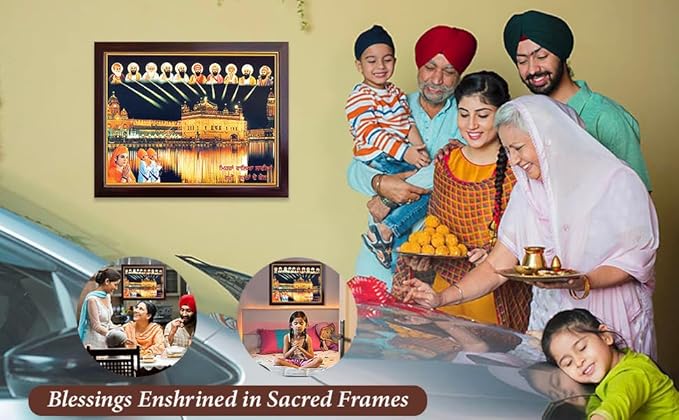 Lord Sikh Guru poster print with frame for Home Decor and Gifting Purpose (229-16)
