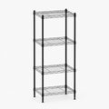 4 Tier Storage Shelves, Metal Wire Shelving Unit, Heavy Duty Adjustable Shelf Rack for Pantry, Kitchen, Garage and Laundry Room, Black