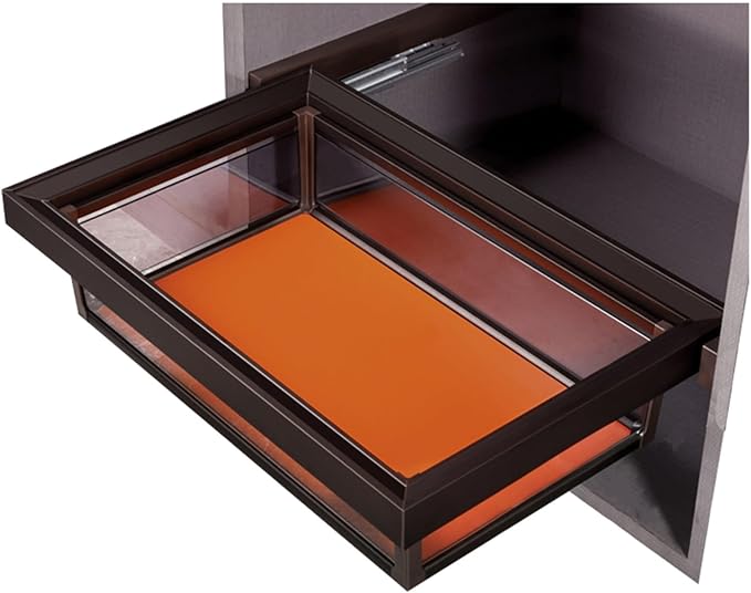 Pull Out Cabinet Storage Basket,Telescopic Coat Drawer for Kitchen,Stackable Detachable Baskets Closet Storage Box,for Kitchen Office Wardrobes Cupboard Storage(Orange,47x76x18cm)