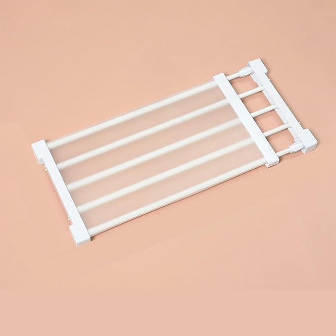 Adjustable Metal Storage Rack, Expandable Tension Shelf Rod, Stainless Steel, for Wardrobe, Cabinet, Bathroom, Kitchen (11.81-15.74in)