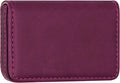 RFID Blocking Wallet - Minimalist Leather Business Credit Card Holder (PW-Wine Red)