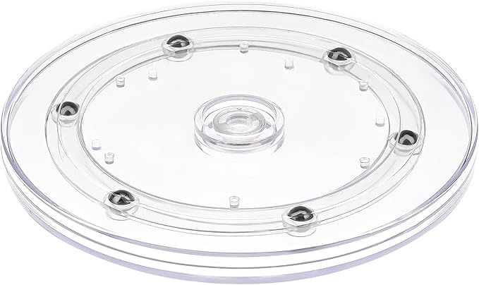6" Acrylic Clear Small Lazy Susan Turntable | Steel Ball Bearing for 360-Degree Rotation,Durable Plastic Turntable for Tables Top,Cabinets,Spice Racks