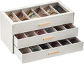 Lolalet Sunglasses Storage Box for Women, Eyewear Eye Glass Organizer with Clear Top Display Holder Case