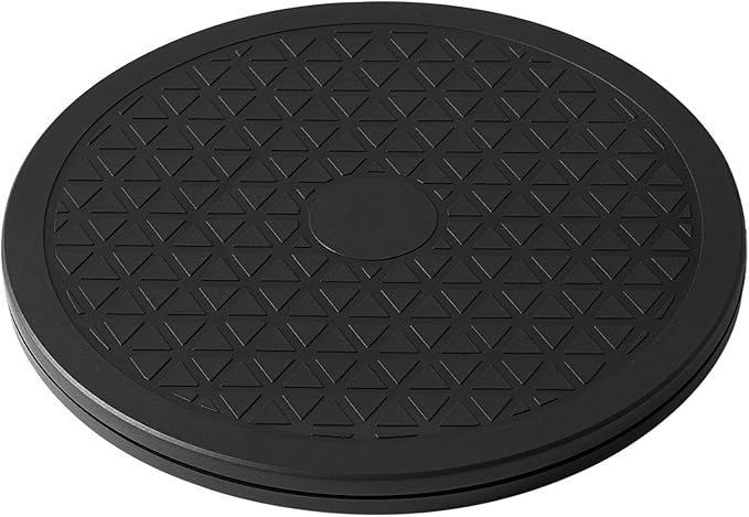 8 Inch Lazy Susan Turntable Heavy Duty Rotating Platform Smooth 360 Swivel for Tabletop, Monitor, Crafts, and TV - Black