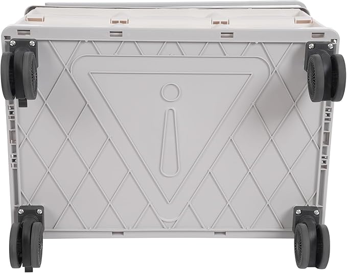 Collapsible Storage Carts, Movable Utility Cart, Camping Storage Bins, Multi-Functional Storage Trolley w/Wheels, Storage Handcart for Kitchen/Bedroom/Office for Books/Toy/Tools (Grey)