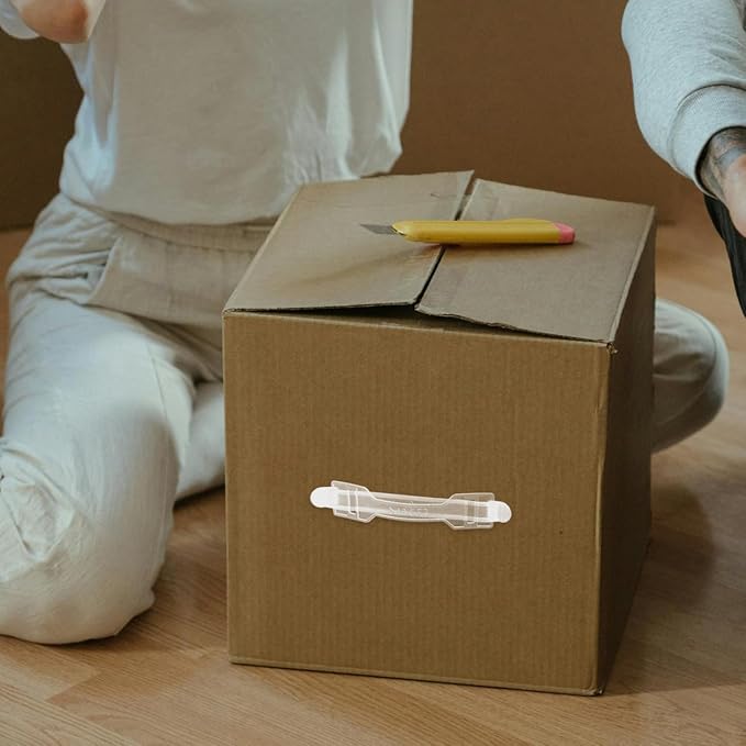 30Pcs Carry Handle Straps for Cardboard Boxes - Durable Plastic Replacement Box Handles for Moving Storage and Heavy Object Transport Easy to Carry