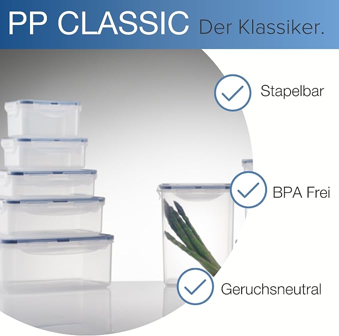 LOCK & LOCK Easy Essentials Food Lids/Pantry Storage/Airtight Containers, BPA Free, Rectangle - 8 Cup - for Cookies, Clear(Pack of 2)
