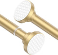AIZESI Tension Curtain Rod 28 to 48 Inch, 1pcs Tension Rod 1 Inch Diameter Gold Small Shower Curtain Rod Adjustable Non-Drilling, Anti-Slip, Anti-Rust Spring Loaded Curtain Rods