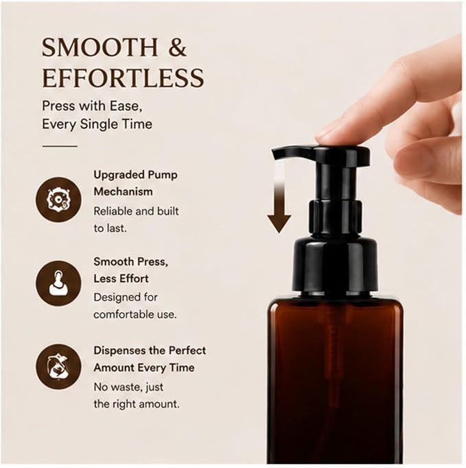 TMLECE 15oz/450ml Square Foaming Soap Dispenser Bottles(4 Pack) | BPA-Free PETG, Glass-Like Appearance, Rich Foam Pump with Leak-Proof Locking Design for Hand Soap, Cleanser & Body Wash,Brown