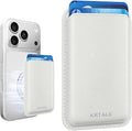 Magnetic Wallet Cell Phone Card Holder for Phone Case with Mag-Safe, Stronger Magnetic RFID Leather Phone Wallet Stick on Series of iPhone 17/16/15/14/13/12 and Pro/Promax, White