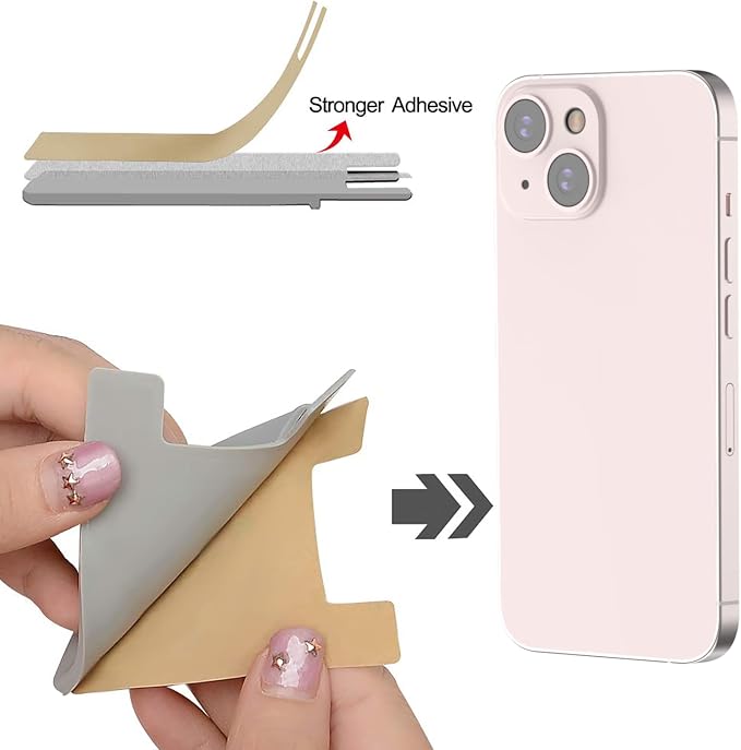 SHANSHUI Phone Card Holder, Slim Silicone Credit Card ID Cell Phone Wallet Stick on Pocket for Phone Cases All Smartphones - 3 Pack Pink