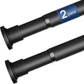 ALLZONE Tension Curtain Rod for Window, 2 Pack 83-123 Inches, Heavy Duty Curtain Rods No Drilling, Non-Slip Bathroom Shower Tension Rod, Renter Friendly, Adjustable, Spring Loaded, Extra Long, Black