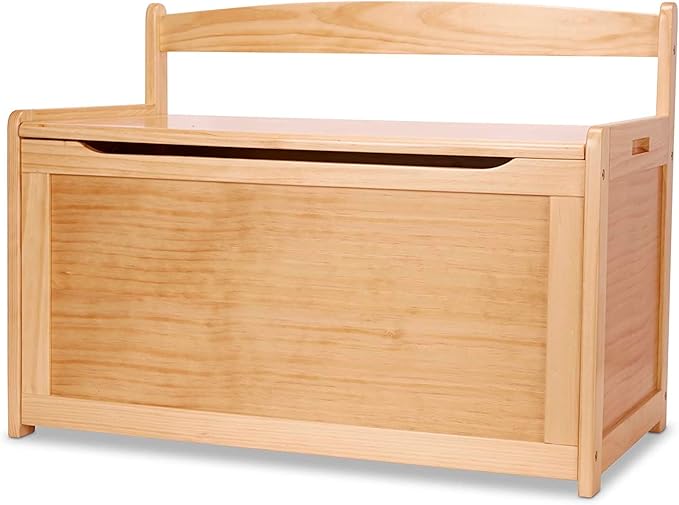 Melissa & Doug Wooden Toy Chest - Light Wood Furniture for Playroom, Blonde Kids Toy Box, Wooden Box Storage Organizer, Children's Furniture Chest