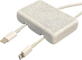 Cord Holder – Tumbled Marble Cable Tidy, Double | Handmade tumbled white marble cord holder keeps charging cables tidy on your desk. Weighted, non-slip. Double slot.