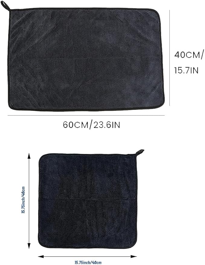 Shiny Microfiber Wipes Bath Shower Cleaning Cloths, 1300gsm Super Absorbent Microfiber Bath Towels, for Bathroom, Car and Home Toilet (2Pcs-Double Pile(23.62 * 15.75in))