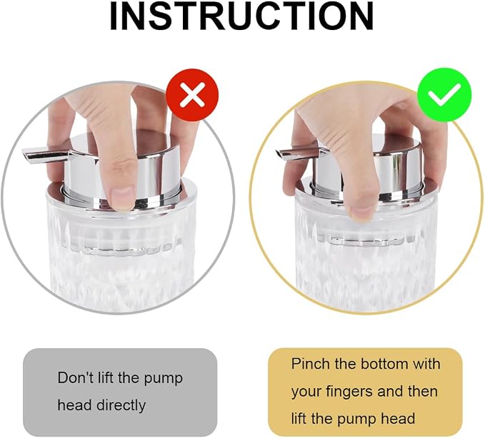 Foam Soap Dispenser, Glass Foaming Hand Soap Dispenser with Pump, 14 Oz Bathroom Refillable Liquid Lotion Pump Bottle Container for Kitchen Countertop Decor (1, Clear Silver)
