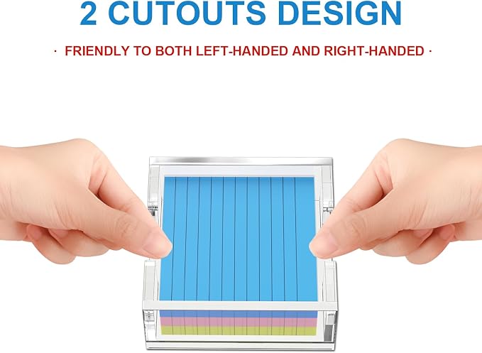 WINFFOR Acrylic Notepad Holder Dispenser - 3x3 in Sticky Note Memo Holder for Desk Organizer (W/O Pads) Office Desk Accessories School Supplies, Crystal Clear