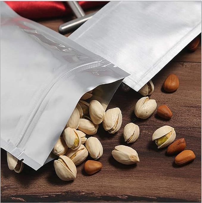 100 Pack Mylar Bags for Food Storage 6 x 9 Inch Resealable Smell Proof Bags Aluminum Foil Packaging Pouch Bag Silver