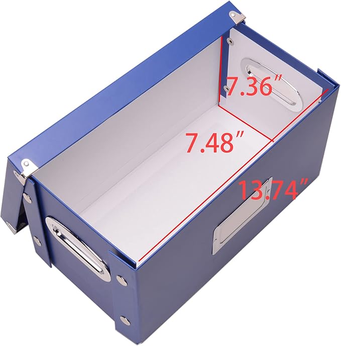 Snap-N-Store Vinyl 45 Record Box, for 45 RPM Vinyl Storage, 8.25 x 7.5 x 14.5 Inches, Classic Blue, SNS02418