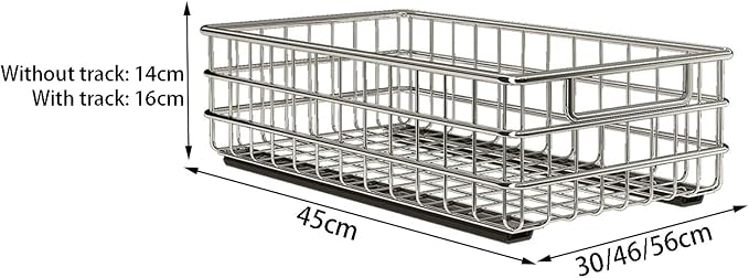 2 Pack Wire Kitchen Storage Basket Pull Out Cabinet Organizer, Perfect Pantry Organization Accessories Baskets for Kitchen, Bathroom, Bedroom