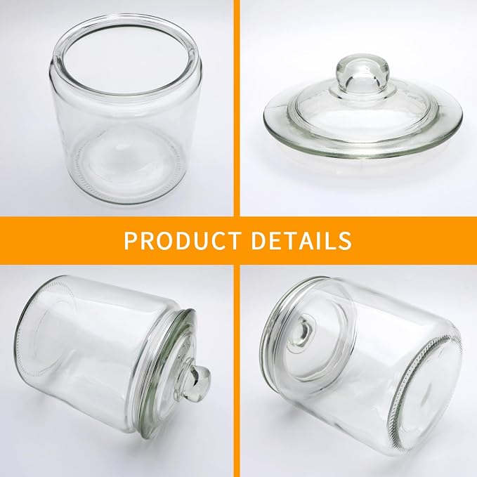 1 Gallon Glass Jars with Airtight Lids, 2 Pack Cookie Jars | Large Food Storage Containers with Scoops, Labels, Marker for Flour, Sugar, Candy, Snacks, Pantry,Bathroom Storage