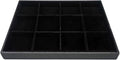 Large Velvet Jewelry Tray, Drawer Organizer for Jewelry in Dresser, Stackable Jewelry Drawer Organizer Inserts for Earring Necklace Bracelet Rings(Black,12grid)