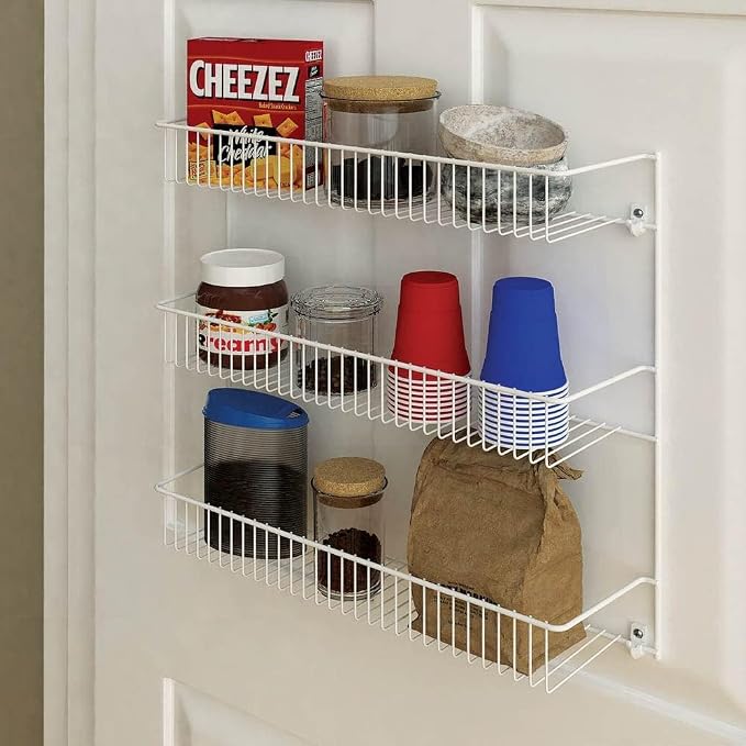ClosetMaid 3-Tier Wall Rack Ideal for Spices, Pantry, Laundry Room Storage and More, 20" H x 19" W x 6" D, White, 2-Pack