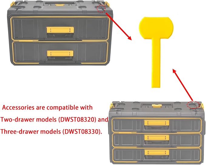 8 PCS Anti-Wobble Inserts Compatible with Dewalt Toughsystem 2.0 Tool Storage Drawer Boxes, Accessories Compatible for Dewalt Toughsystem 2.0 (Yellow)