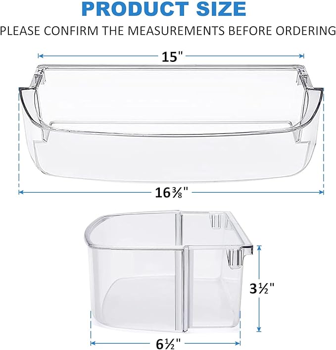 W10710203 Refrigerator Door Bin Shelf Replacement Parts for Whirlpool Kenmore Maytag Refrigerator Right Side Bin Replaces WPW10710203 W10451871 3436767