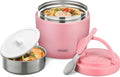 Itslife 32oz Insulated Soup Thermo, Vacuum Stainless Steel Food Jar for Hot & Cold Food, Leakproof Wide Mouth Lunch Container with Spoon (Light Pink)