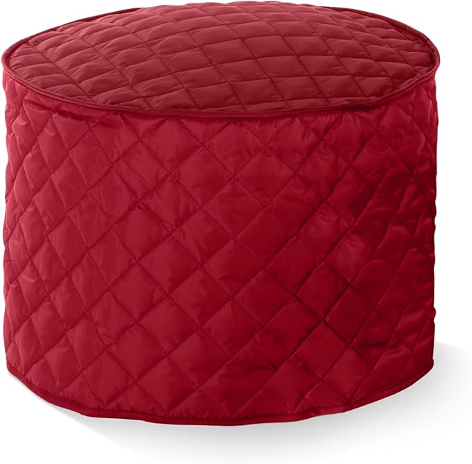 Covermates Keepsakes Round Appliance Cover – Quilted Kitchen Appliance Cover for Countertop Storage – Dust Protection – Stain Resistant – Washable – Slip-On Appliance Design, Red