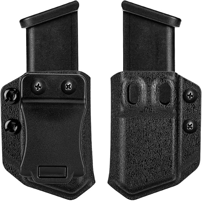 2 Pack IWB/OWB Mag Carrier Fits:9mm/.40 |.45ACP Double/Single Stack | for Right & Left Hand Ambidextrous Concealed Carry Magazine Holster