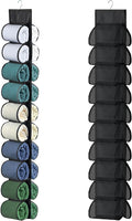 20-Pocket Hanging Legging Organizer for Closet Storage (Black) | Hang on closet rod, behind door, leggings, jeans, scarves neatly. Space-saving design for bedroom, dorm